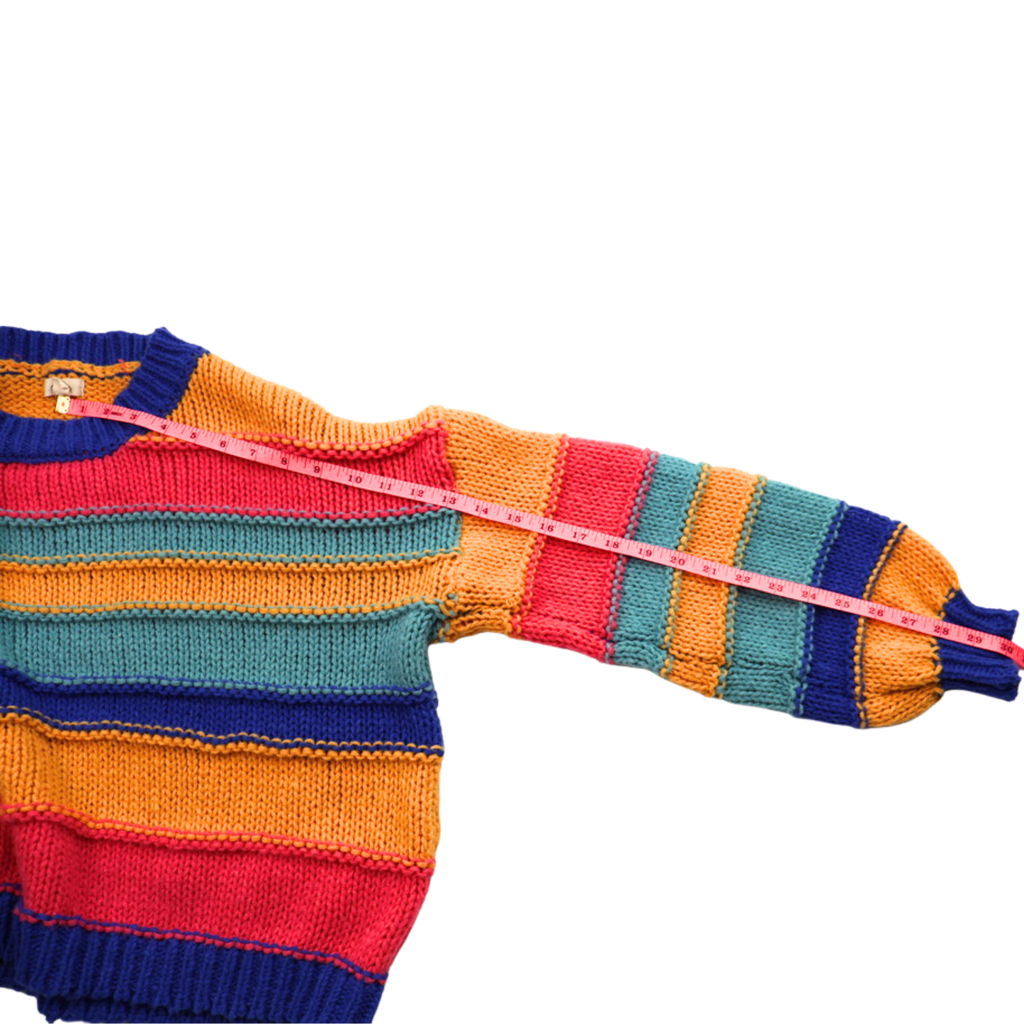 Debut Colorblock Chunky Knit Sweater – Size Small | Cropped Striped Statement Sweater