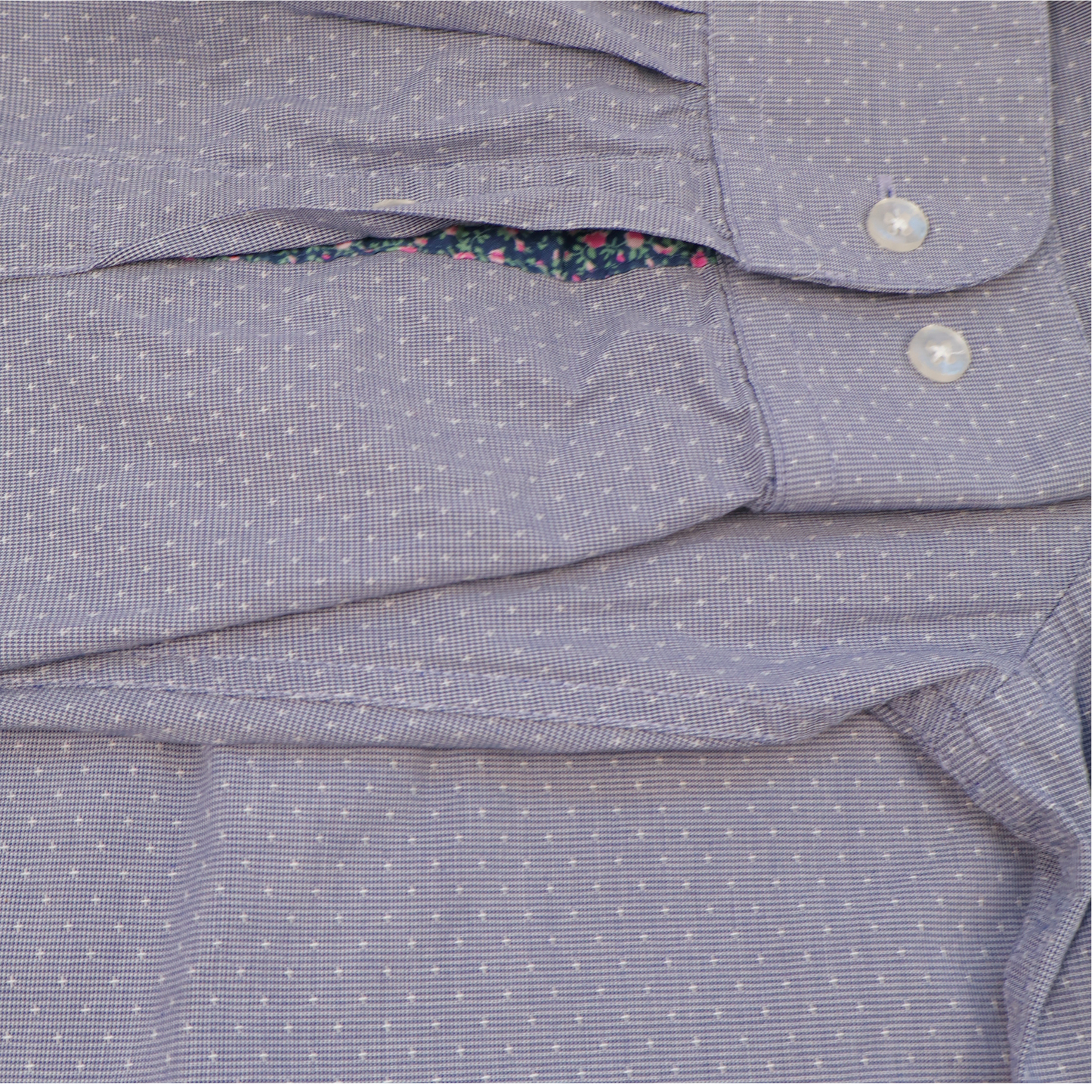 Bar III Slim Fit Button Down – Blue Micro Print | Size L