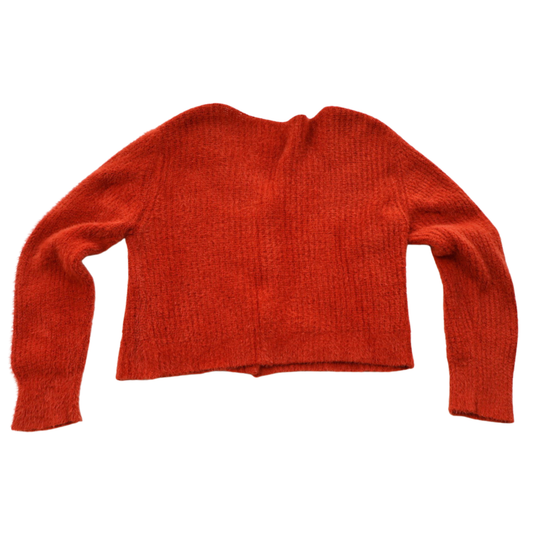 Love Tree Cropped Cardigan | Burnt Orange Statement Knit | Size Medium