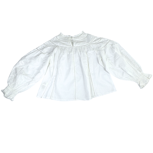 Anthropologie Lace & Embroidered Blouse – White – Size Small