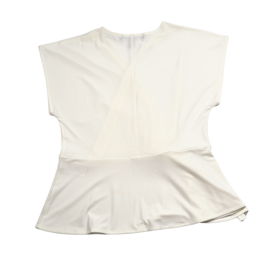 White House Black Market Cream Draped Blouse – Size Small – Elegant Twist Front Top