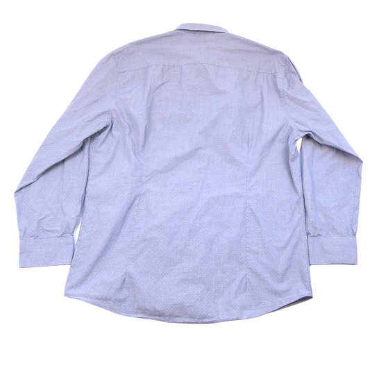 Bar III Slim Fit Button Down – Blue Micro Print | Size L
