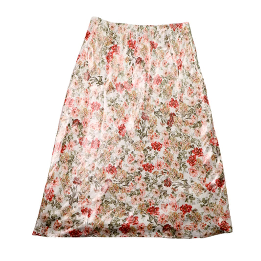 WAYF Floral Shimmer Midi Skirt – Size Medium