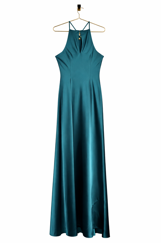 Adrianna Papell Formal Halter Gown – Teal | Size 6