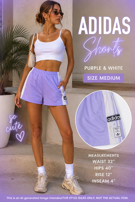 Adidas Originals Adibreak Snap Side Shorts Medium Lavender Purple White Athleisure