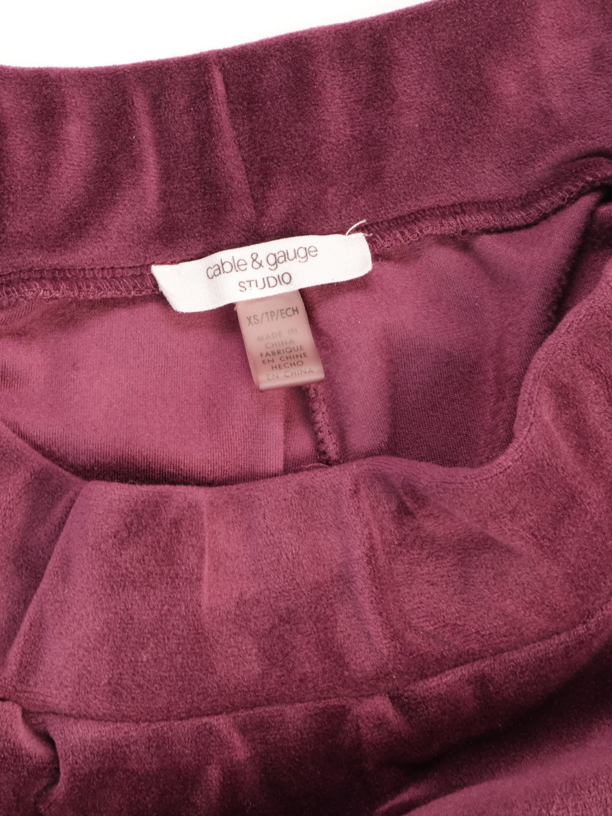 Cable & Gauge Velvety Joggers – Deep Maroon | Elevated Lounge Pant | Size XS