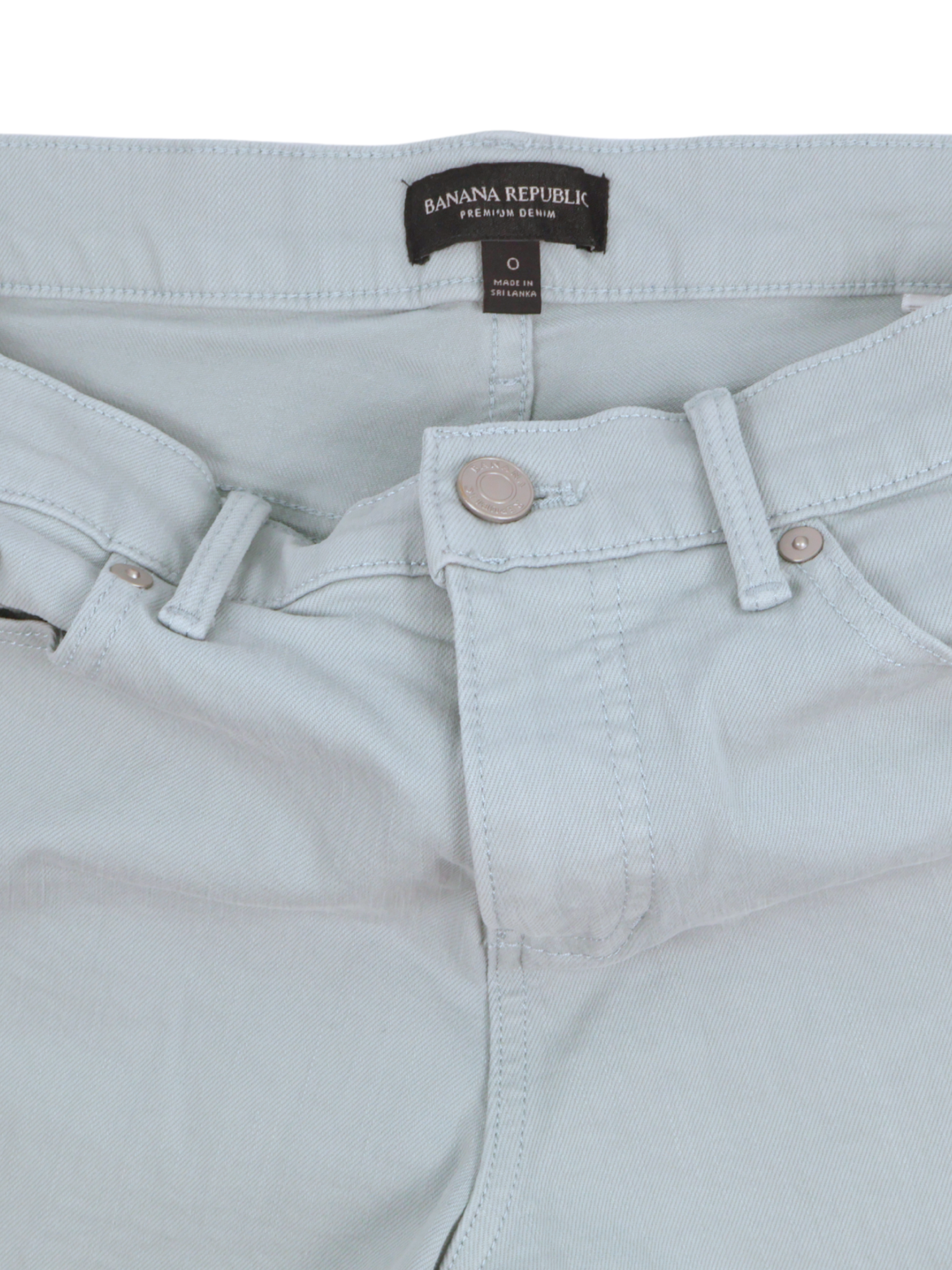 Banana Republic Premium Denim Shorts Blue Green High Rise Size 0