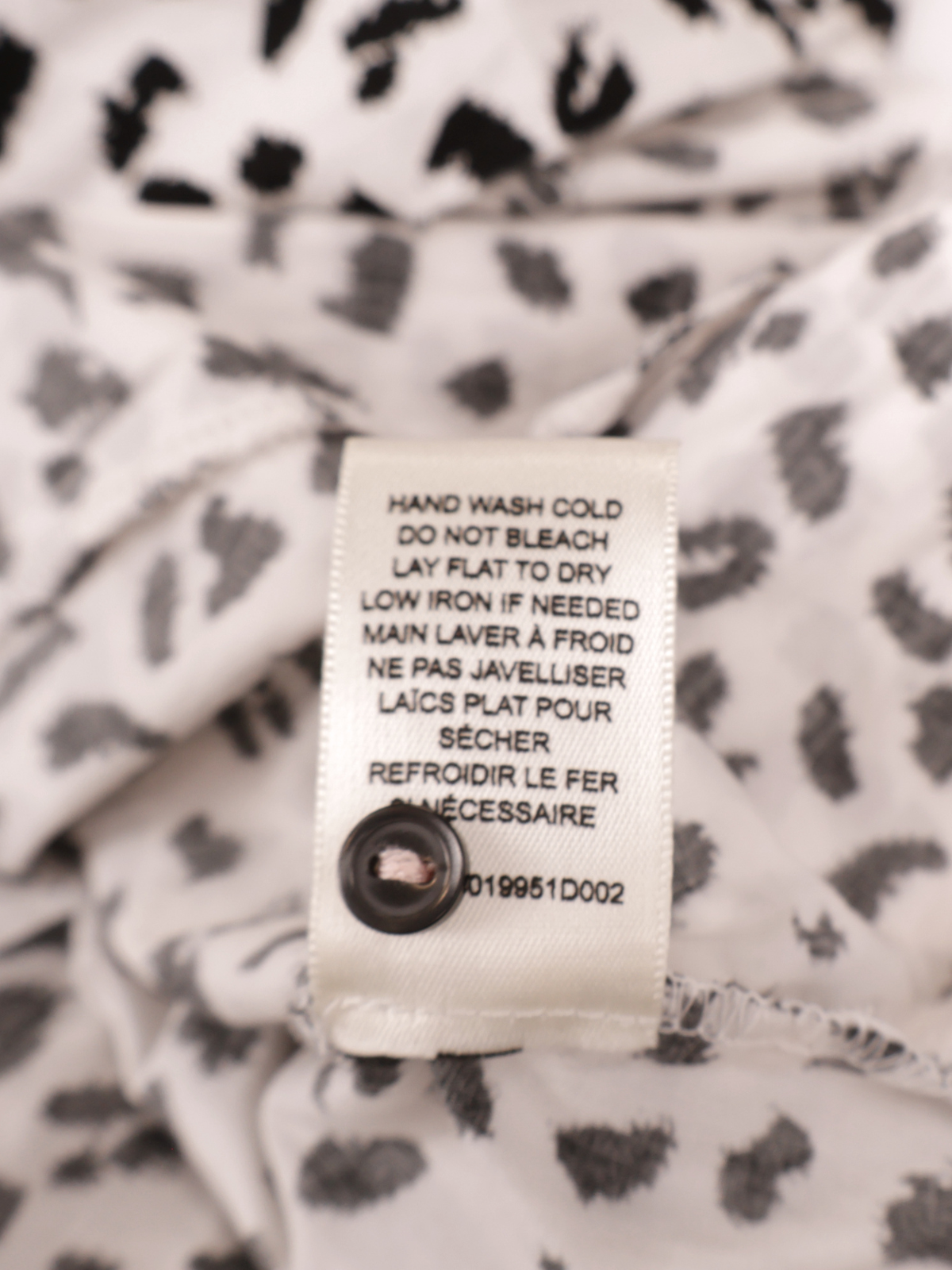 La Vie Printed Ruffle Hem Mini Dress Black White XS