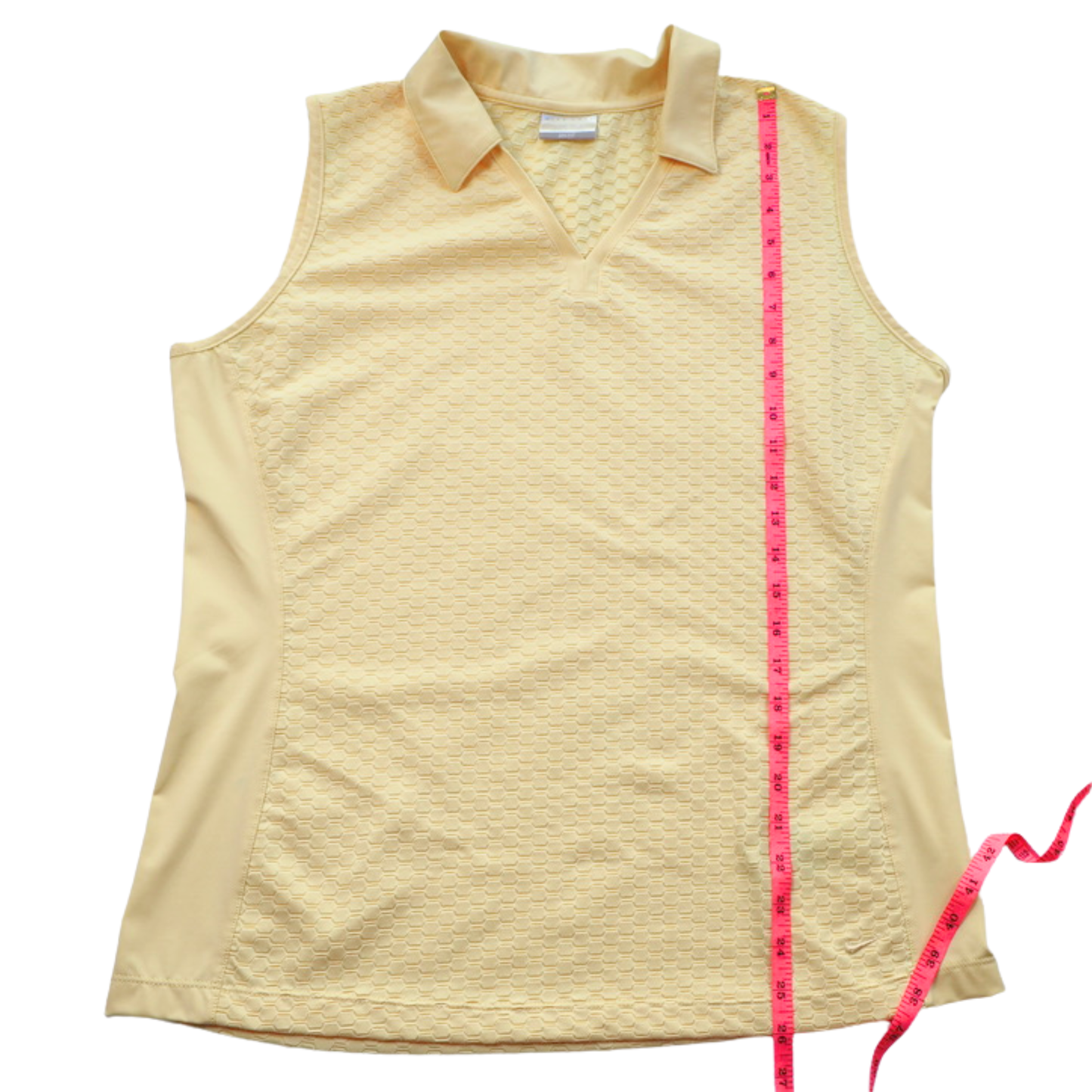 Nike Golf Sleeveless Polo Tank Top XL Yellow Textured Performance