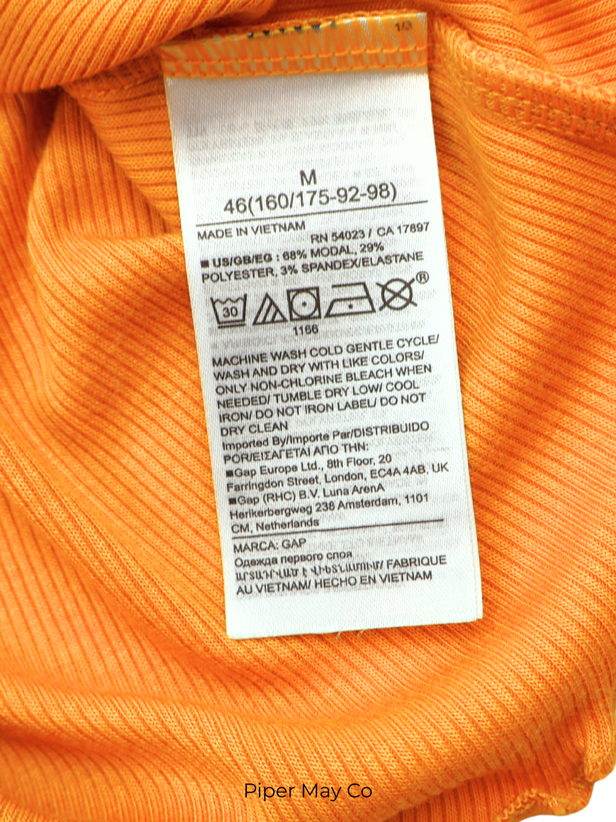 GAP Ribbed Henley Tank – Mustard Yellow Essential | Size Medium