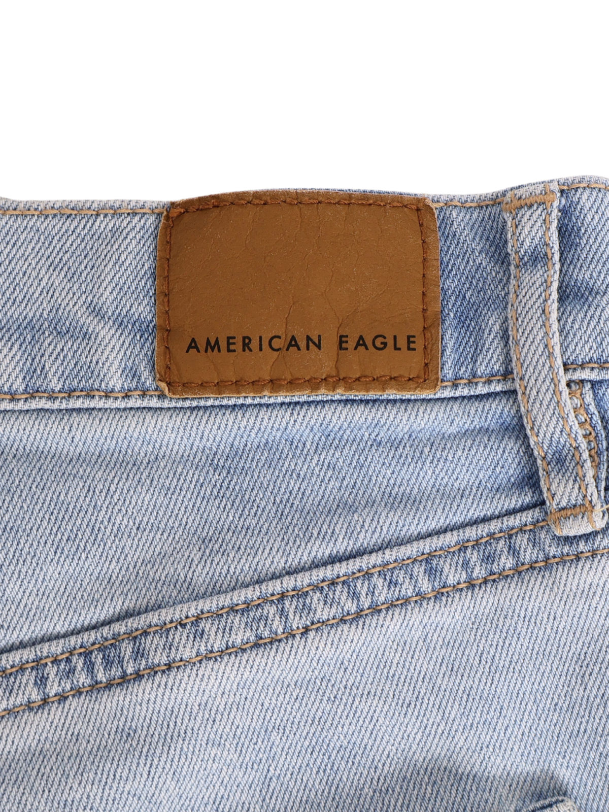 American Eagle Light Wash Denim Shorts Size 6 High Rise Distressed Cutoff