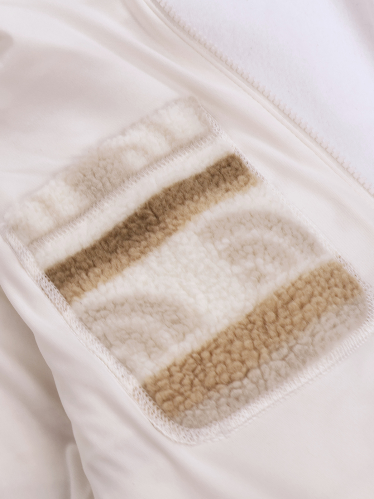 The North Face Printed Sherpa Fleece Jacket – Tan & Cream Cozy Essential (Size Medium)