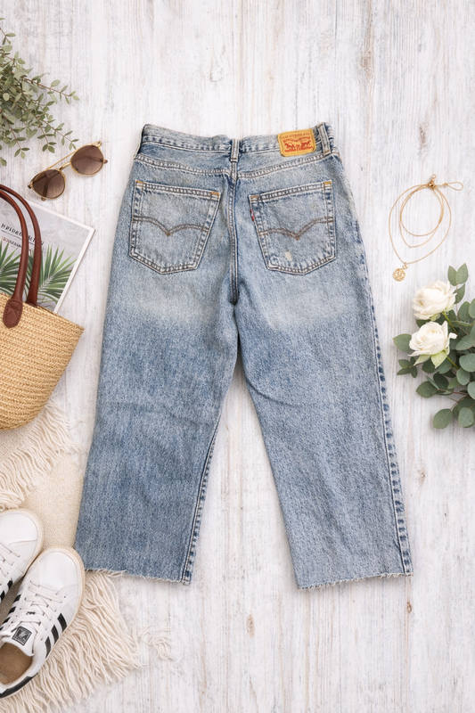 Levi’s '94 Baggy straight leg with distressed knees – Light Wash | Size 27