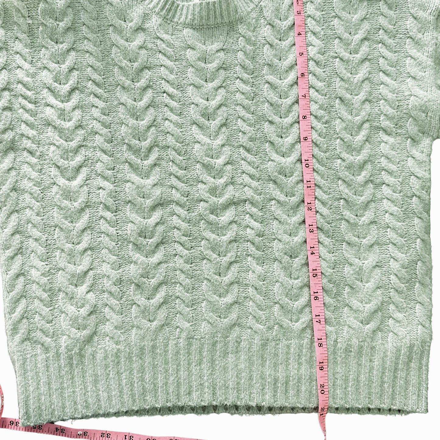 Joie Mint Green Cable Knit Sweater XS Crewneck Soft Knit