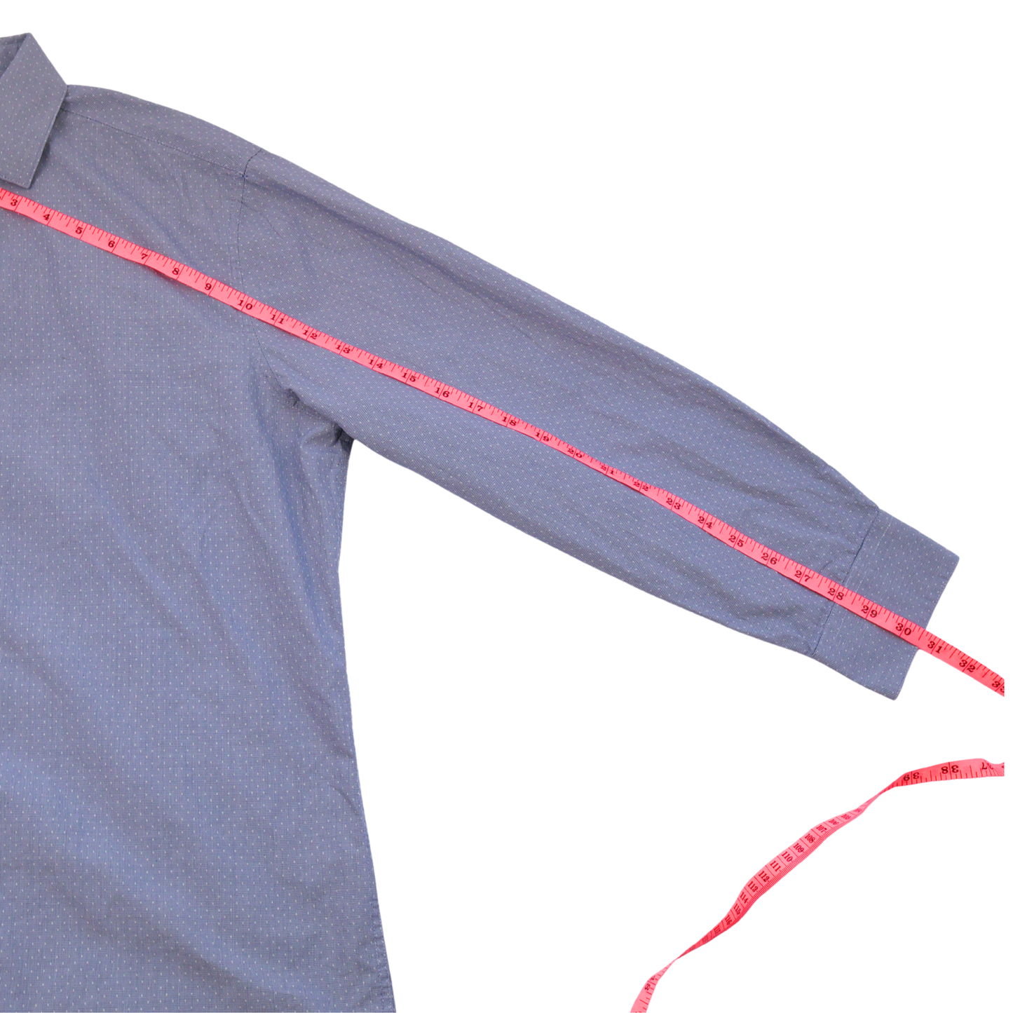 Bar III Slim Fit Button Down – Blue Micro Print | Size L
