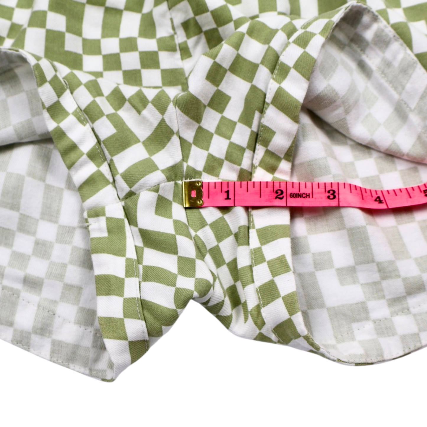 Billabong Checkerboard Drawstring Shorts – Green & White – Women's Size Large