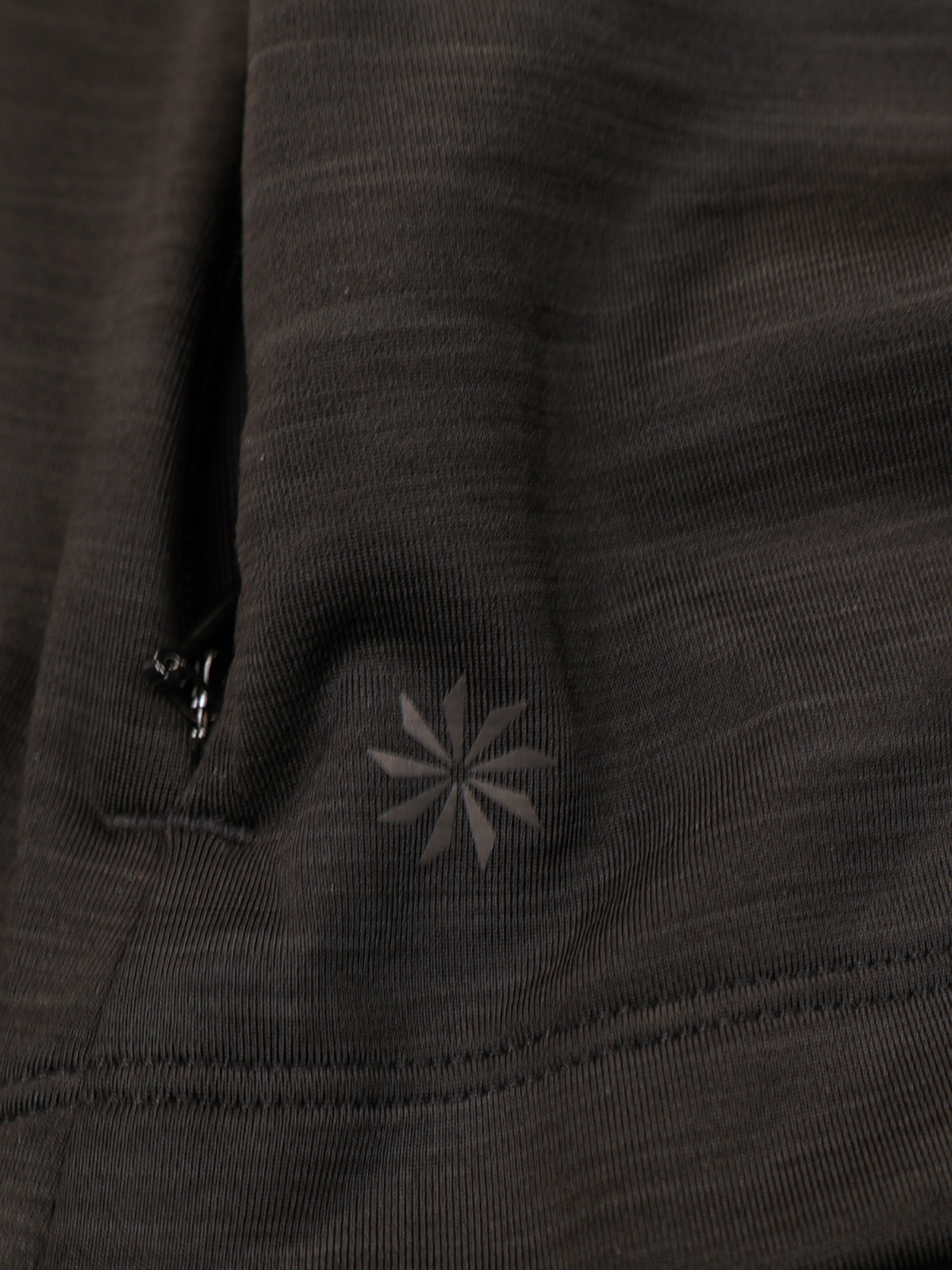 Athleta Black Long Sleeve Running Top Medium Thumbholes Zip Pocket Activewear