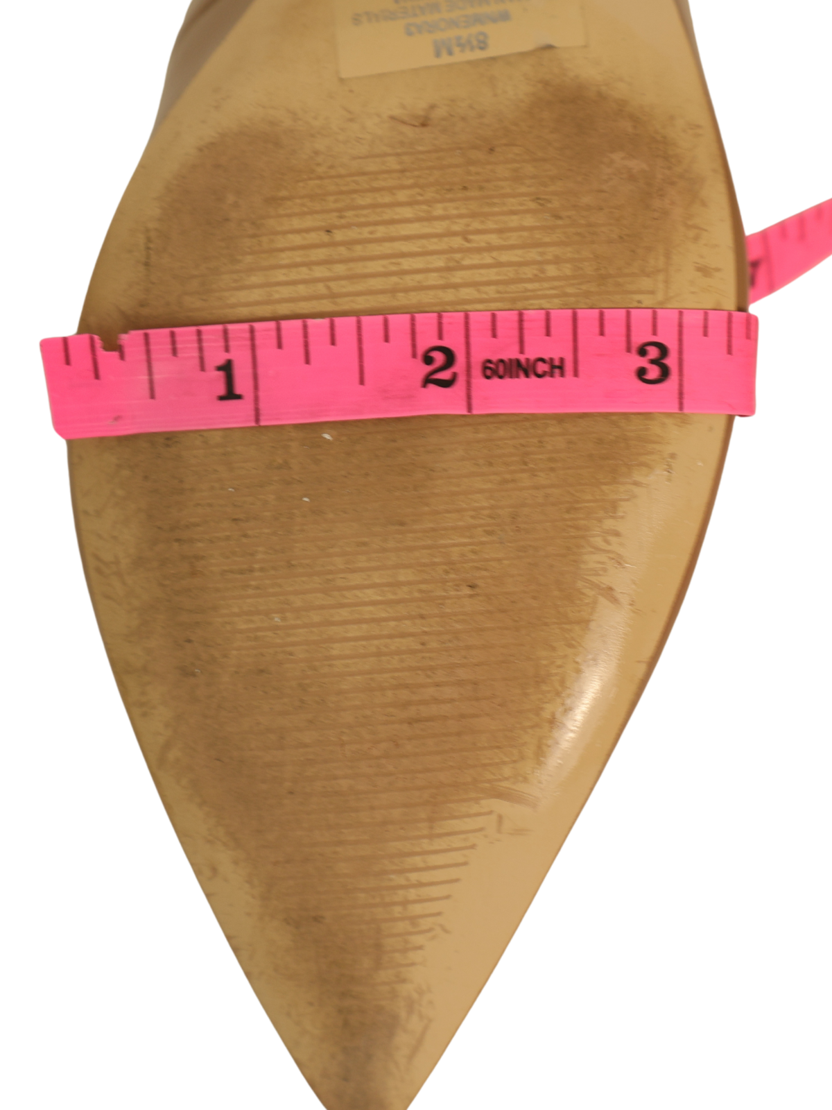 Nine West Nude Patent Slingback Pumps 8.5 Pointed Toe 3" Heel