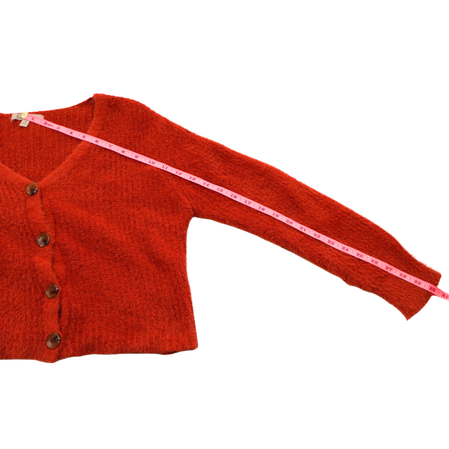 Love Tree Cropped Cardigan | Burnt Orange Statement Knit | Size Medium
