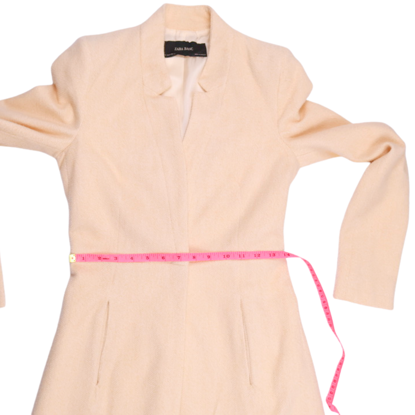 Zara Basic Tailored Coat – Cream | Size XS