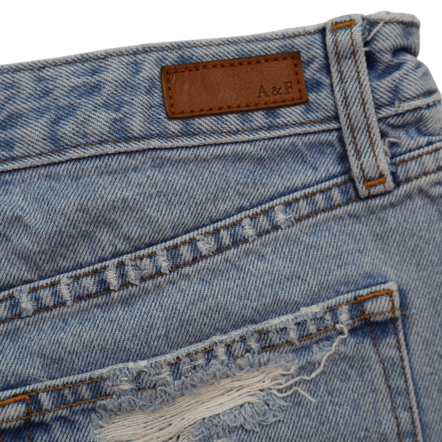 Abercrombie & Fitch High Rise Distressed Denim Shorts Size 27 / 4 | Raw Hem Festival Cutoffs
