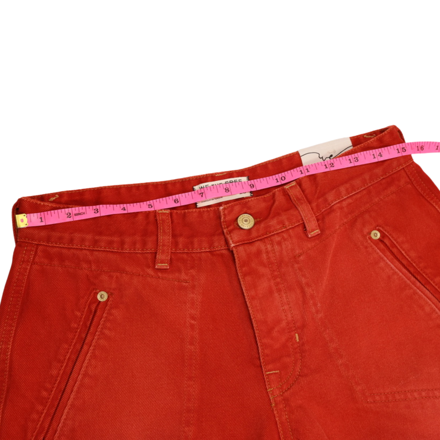 WE THE FREE Carnivale Low Rise Bootcut Jeans | Red Statement Denim | Size 28 | NWT