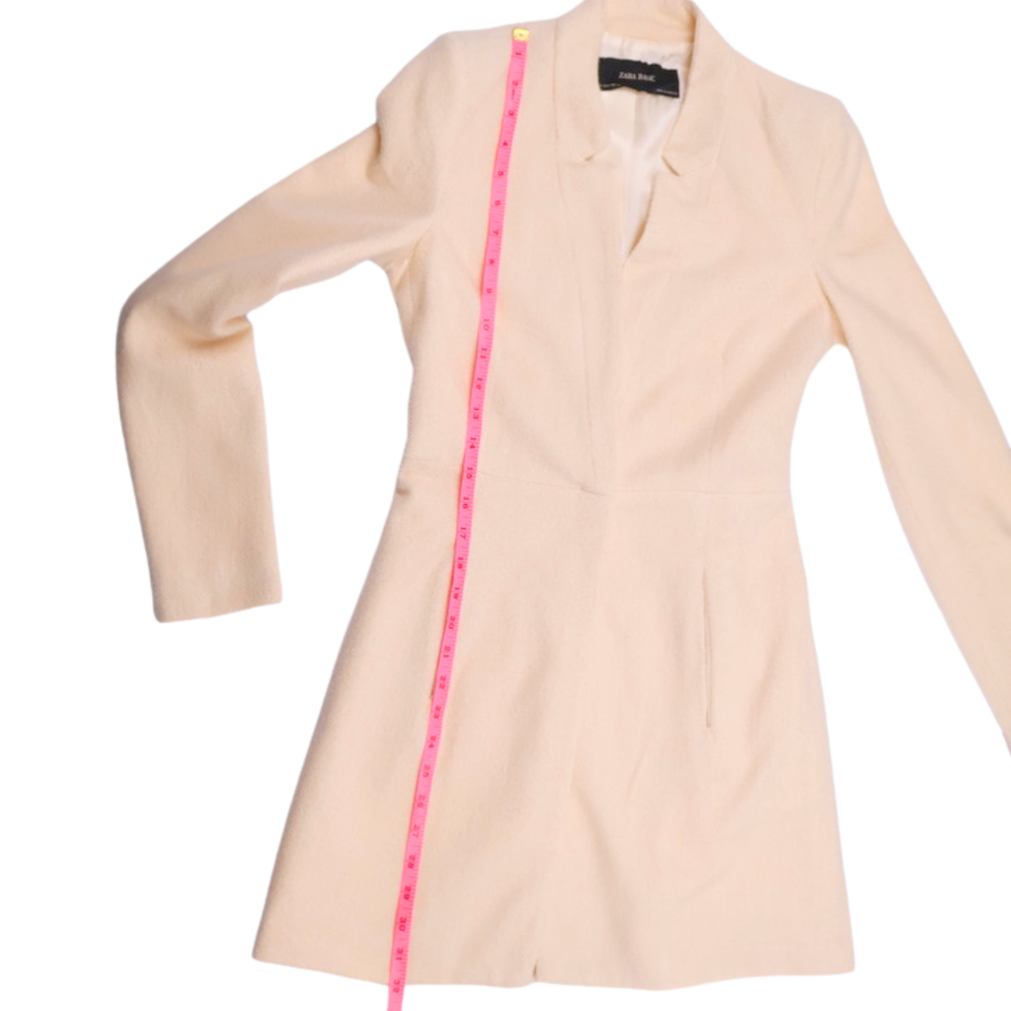 Zara Basic Tailored Coat – Cream | Size XS