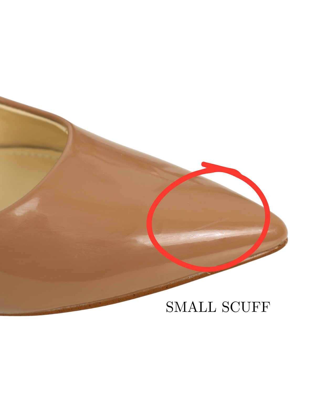 Nine West Nude Patent Slingback Pumps 8.5 Pointed Toe 3" Heel