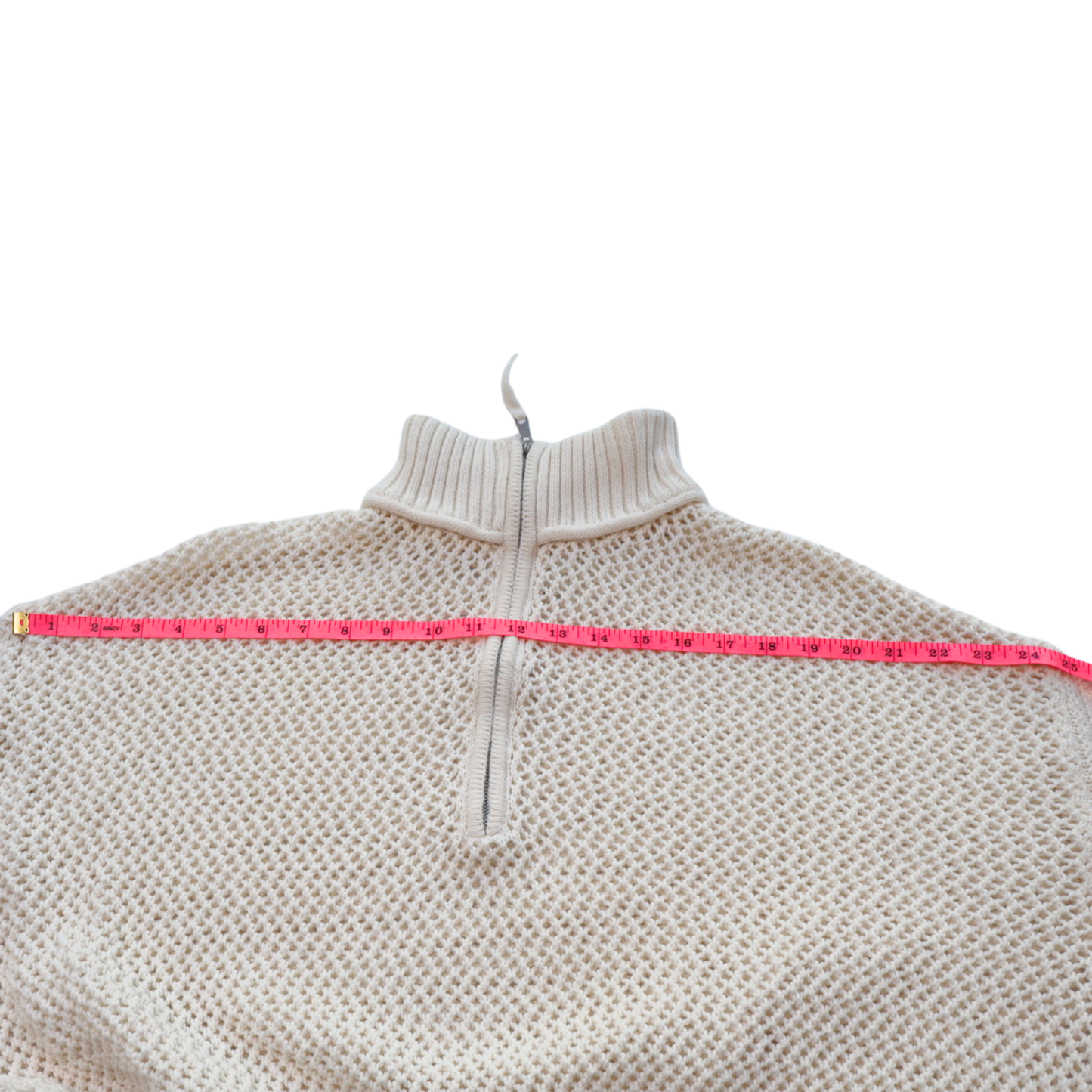 Aerie Cream Open Knit Sweater | Breathable Cotton Pullover | Relaxed Cropped Fit | Size M