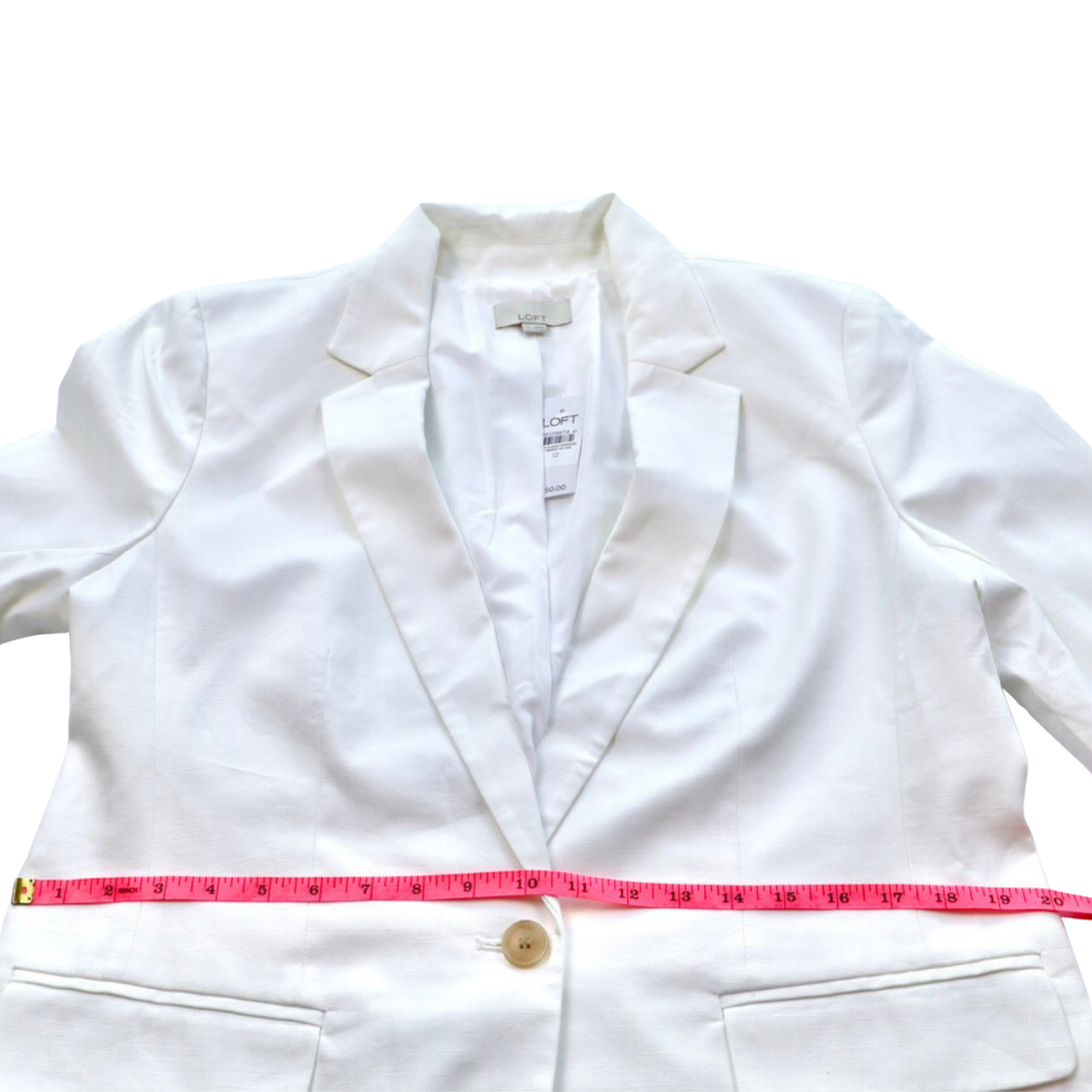 LOFT White Tailored Blazer Size 12 NWT | $180 Retail Classic Structured Jacket