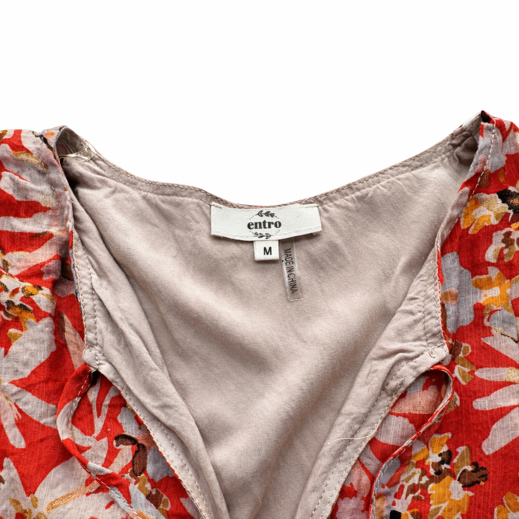 Entro Multicolor Floral Babydoll Dress – Size Medium