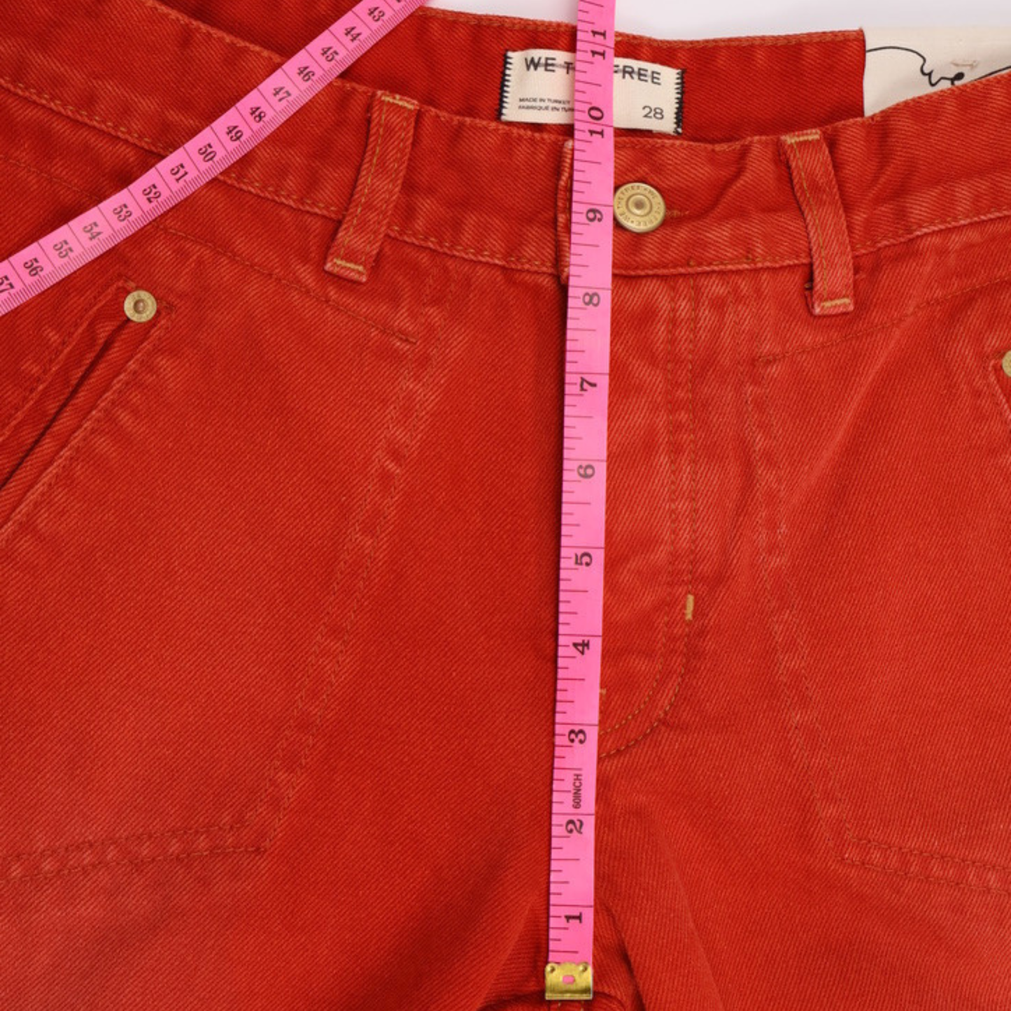 WE THE FREE Carnivale Low Rise Bootcut Jeans | Red Statement Denim | Size 28 | NWT