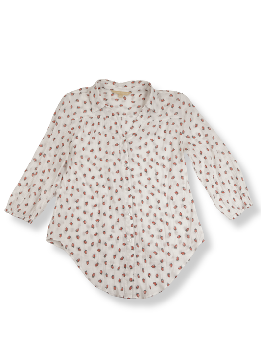 Hope & Harlow Printed Button Front Blouse Size L | Lightweight Everyday Top