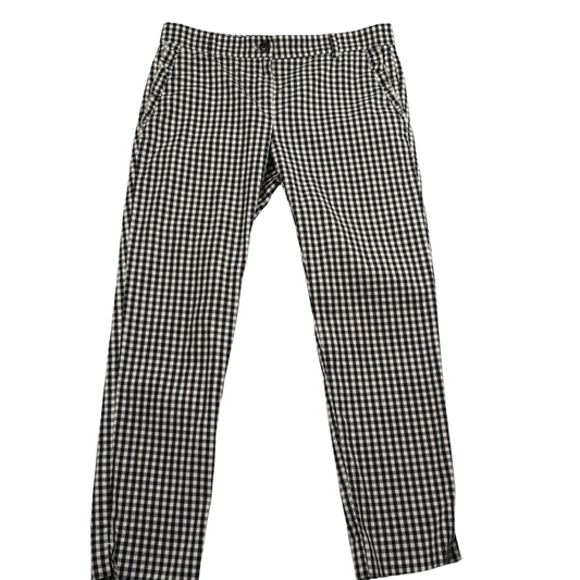 Ann Taylor Black & White Gingham Ankle Trousers – Size 0 – Tailored Check Pants