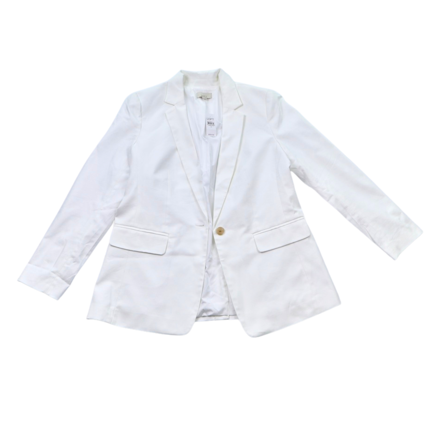 LOFT White Tailored Blazer Size 12 NWT | $180 Retail Classic Structured Jacket