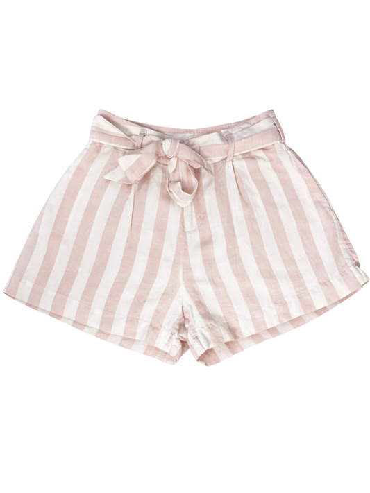 Rails Katy Petal Stripe Shorts | Pink & White High Rise Tie Waist | Size Small