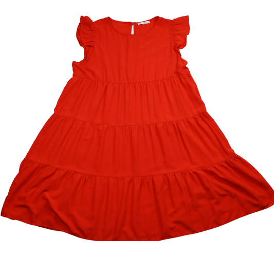 Kirundo Red Tiered Ruffle Dress – Size Large – Flowy Casual Summer Dress