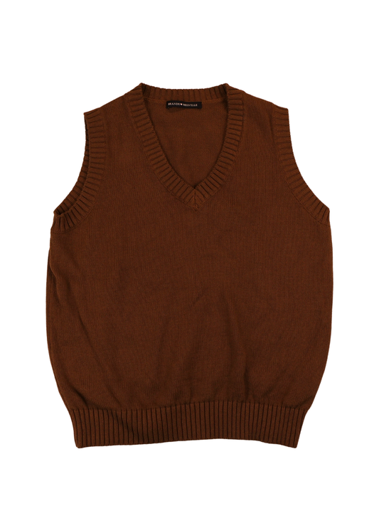 Brandy Melville Brown Cotton Sweater Vest One Size