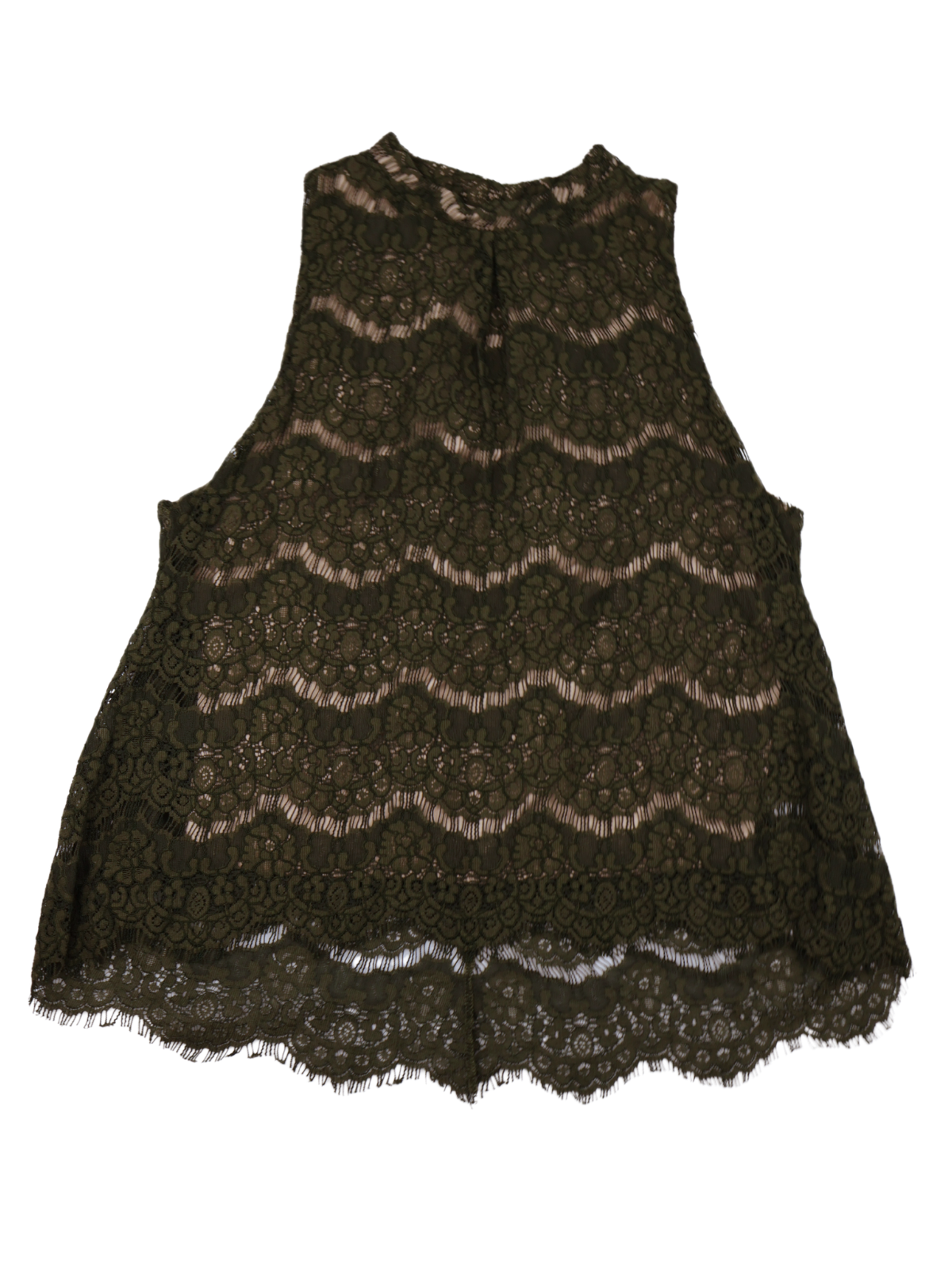 Love Fire Olive Green Lace Halter Blouse | Feminine Statement Top