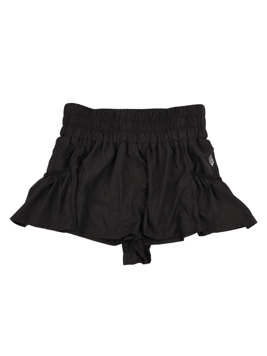 FP Movement Get Your Flirt Black Ruffle Athletic Shorts XS Flowy Activewear