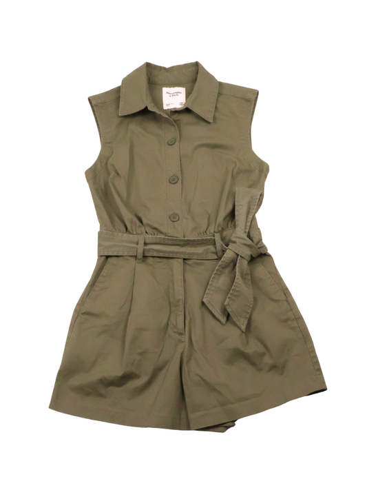 Abercrombie & Fitch Olive Utility Romper | Size XSP | Tailored Fit Essential