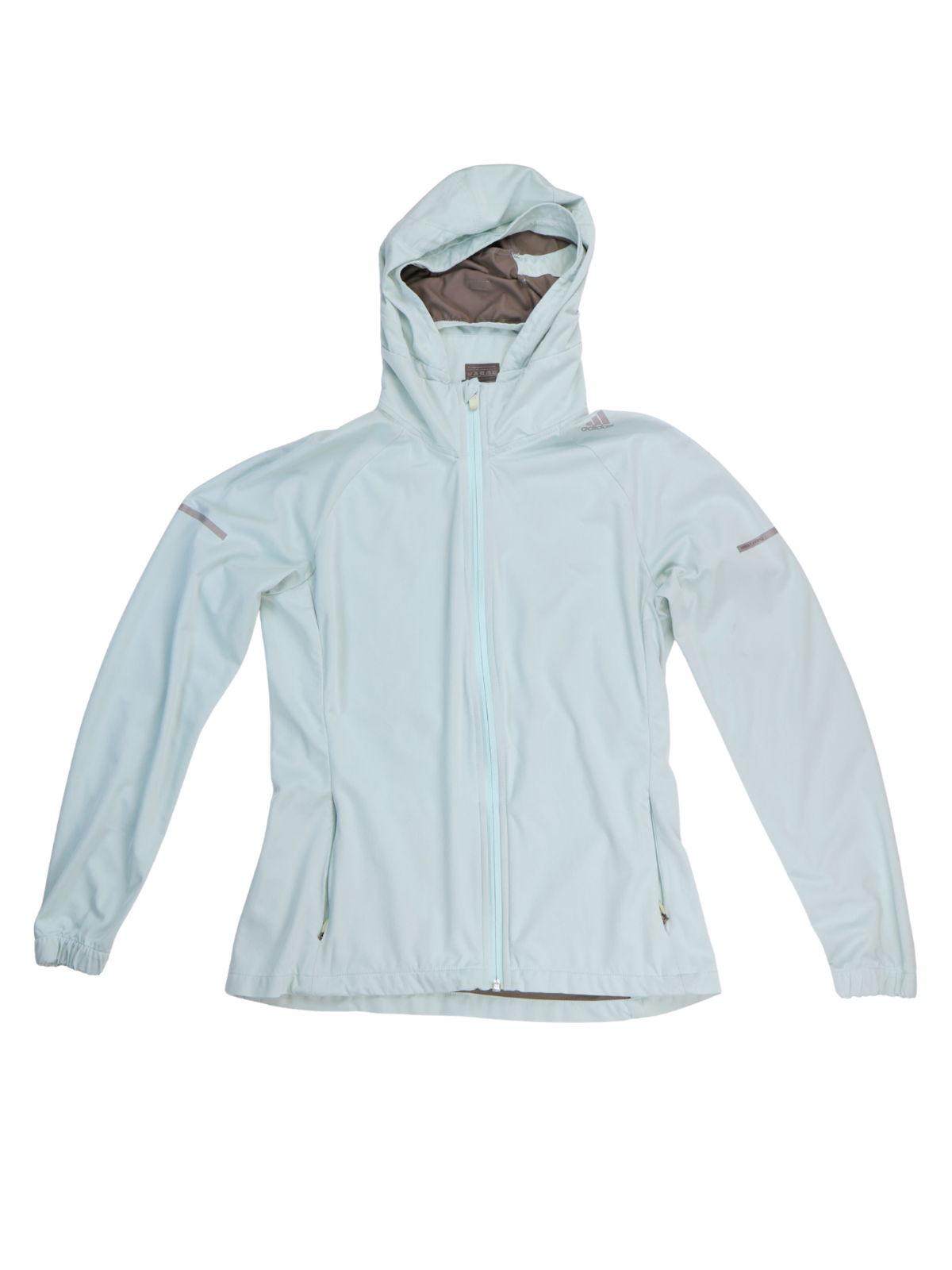 Adidas Light Blue Athletic Jacket | Hooded Zip Front Windbreaker | Small