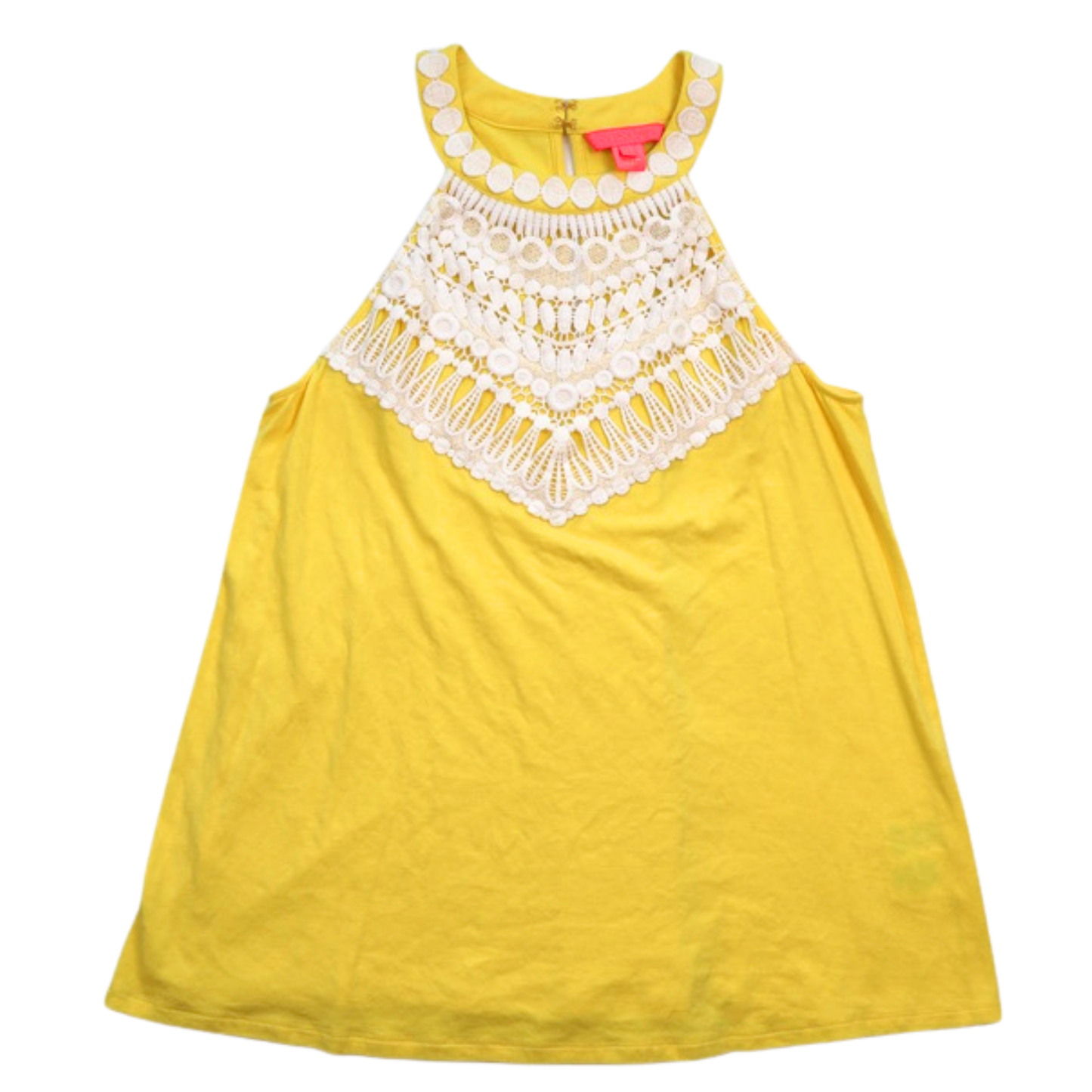Lilly Pulitzer Lace Detail Tank – Yellow Statement Top | Size XS