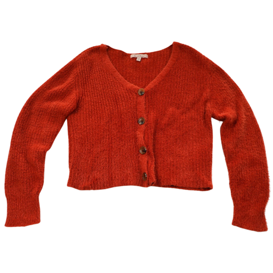 Love Tree Cropped Cardigan | Burnt Orange Statement Knit | Size Medium