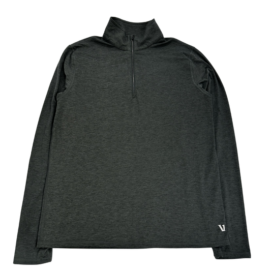 Vuori Quarter Zip Performance Pullover – Charcoal Black – Size Medium