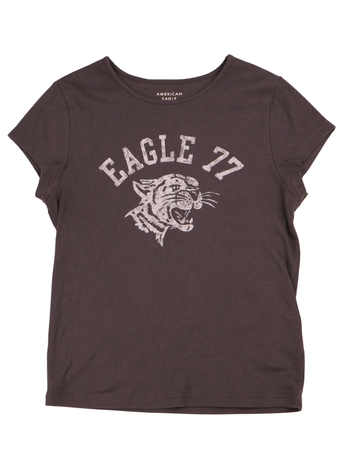 American Eagle Eagle 77 Ribbed Graphic Baby Tee Medium