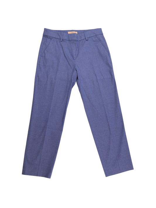 LOFT Riviera Slim Cropped Pants | Navy Blue | Linen Blend | Size 4