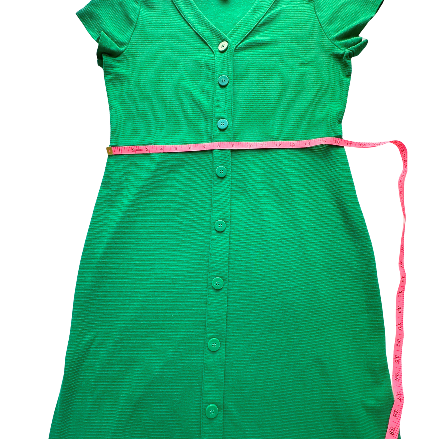 Liz Claiborne Green Button-Front Midi Dress – Size Medium