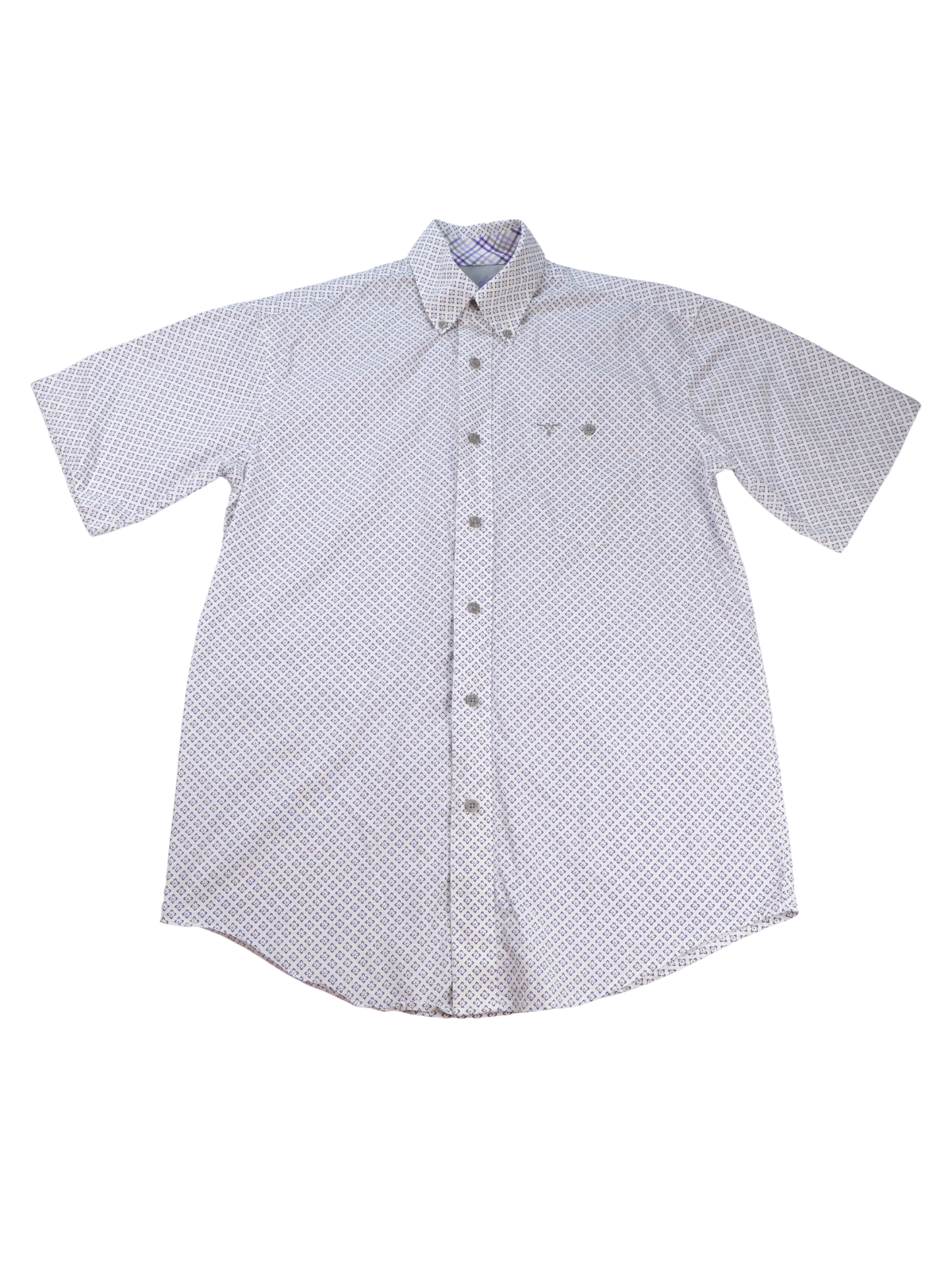Wrangler 20X Competition Advanced Comfort Western Shirt Men's Medium Purple Geometric Rodeo Button Up