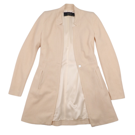 Zara Basic Tailored Coat – Cream | Size XS